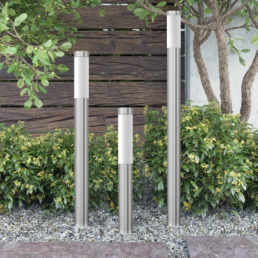 Ensemble de 3 lampes de jardin étanches Acier inoxydable - 12