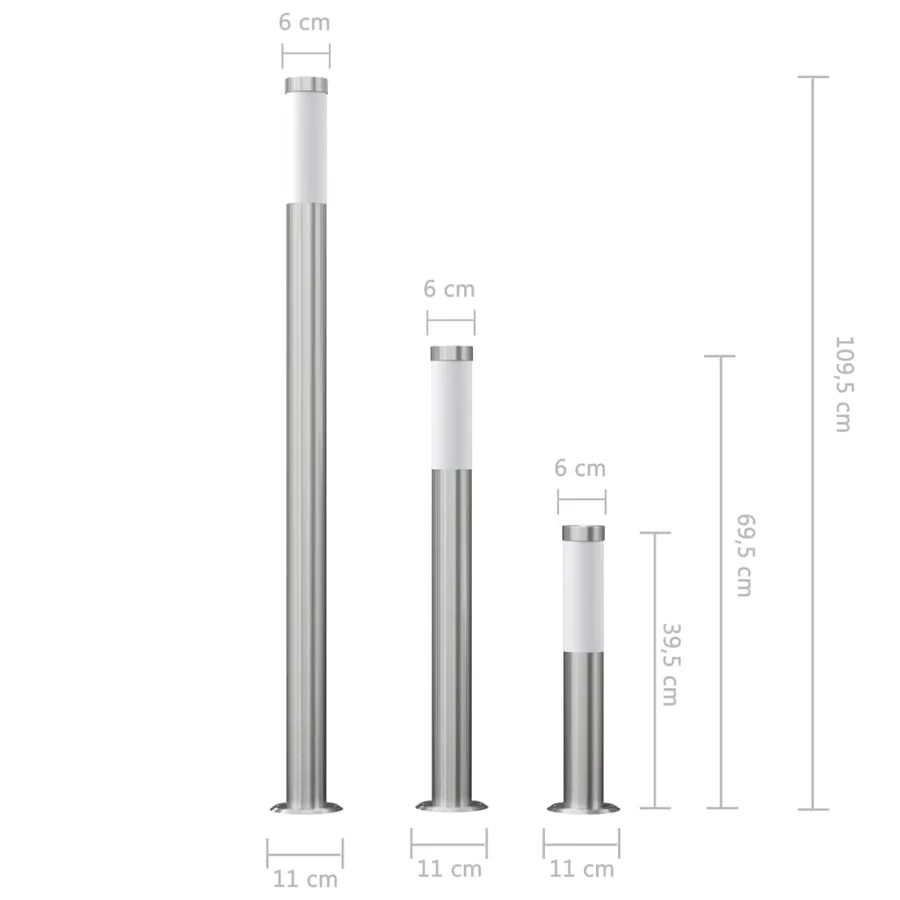 Ensemble de 3 lampes de jardin étanches Acier inoxydable - 13