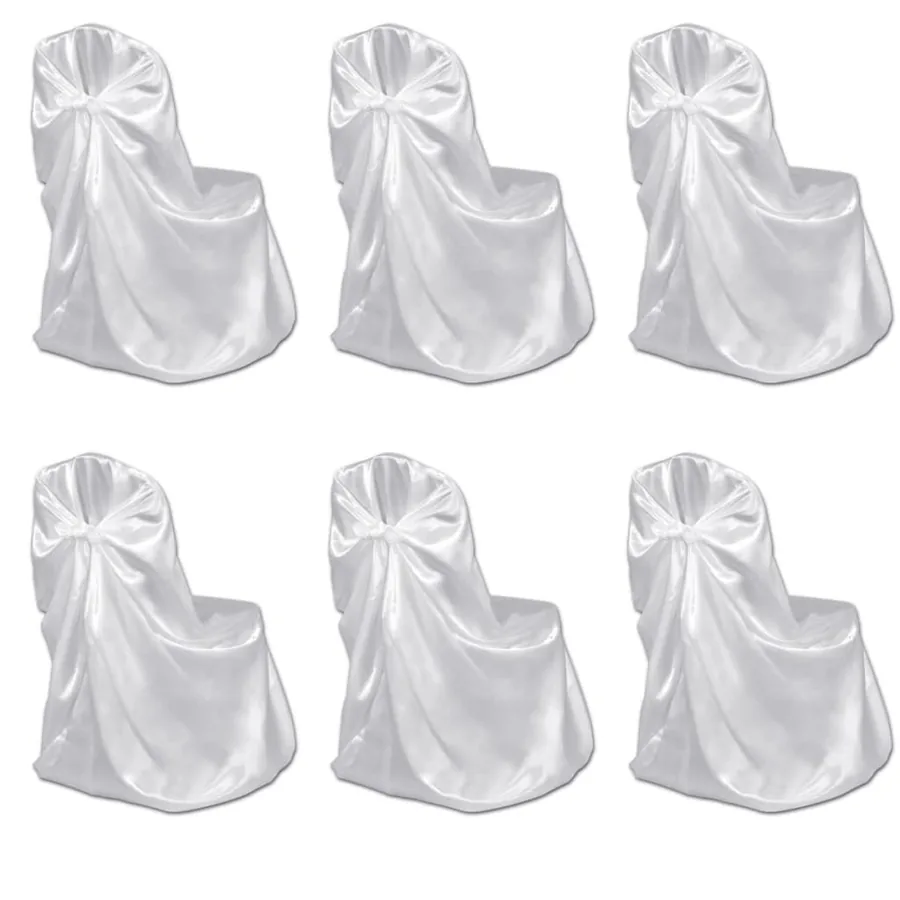 Housse de chaise blanche pour le banquet de mariage 6 pièces