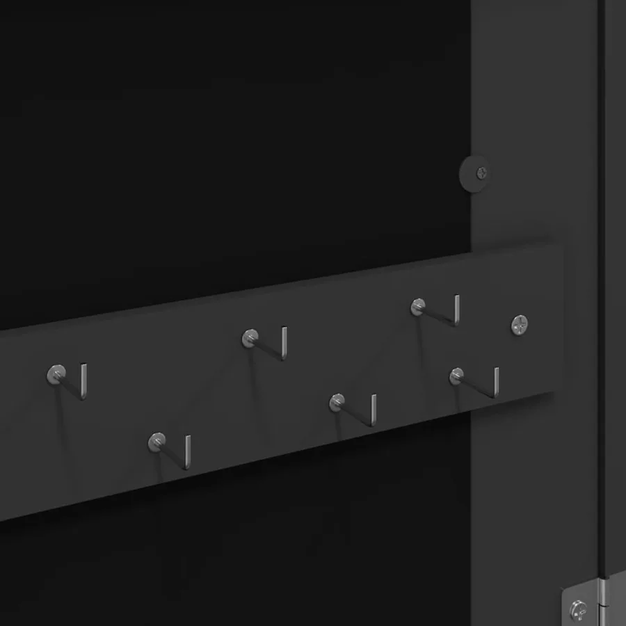 Armoire à bijoux avec miroir et éclairage LED mural noir - 10
