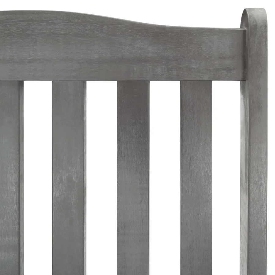Chaise à bascule gris bois d'acacia massif - 5