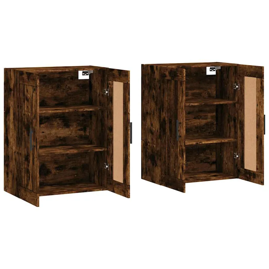 Armoires murales 2 pcs chêne fumé bois d'ingénierie - 4