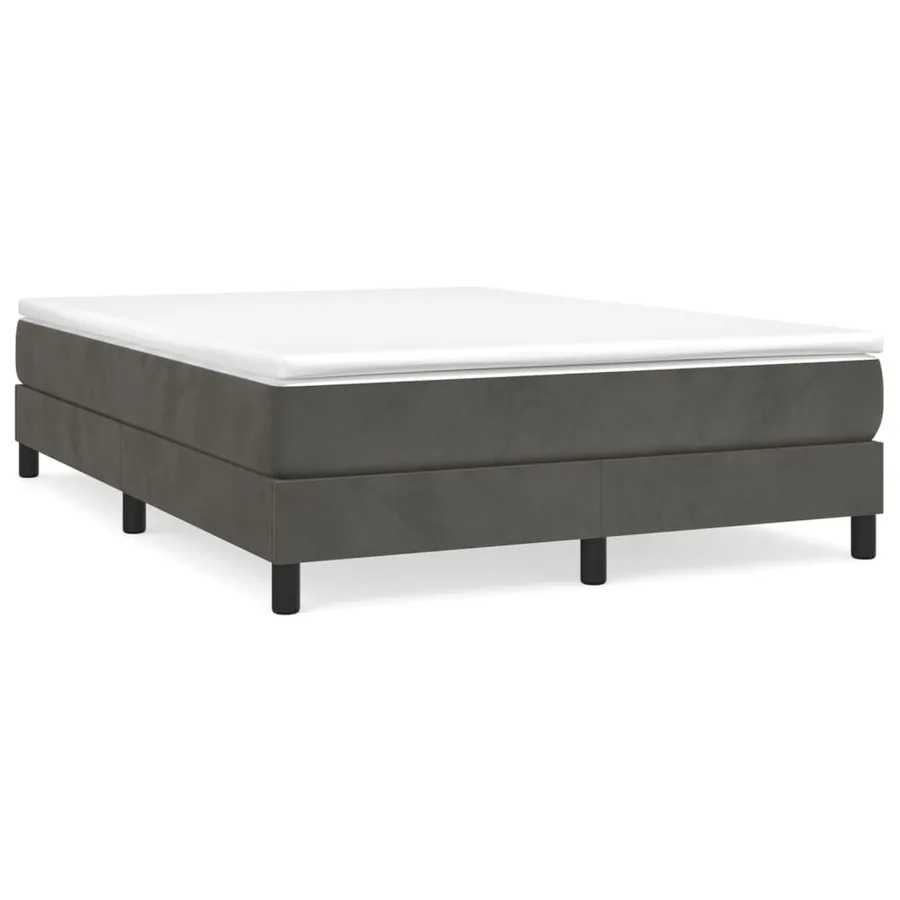 Sommier à lattes de lit et matelas Gris foncé 140x200cm Velours - 2