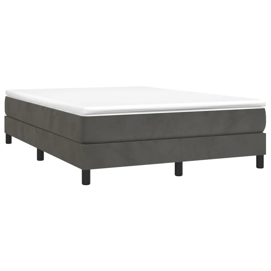 Sommier à lattes de lit et matelas Gris foncé 140x200cm Velours - 3