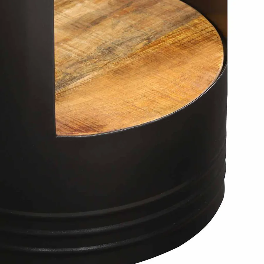Table basse 43x55 cm bois de manguier solide - 3