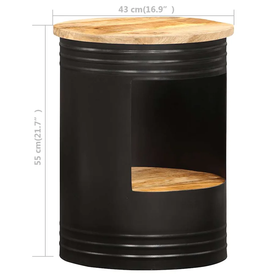 Table basse 43x55 cm bois de manguier solide - 6