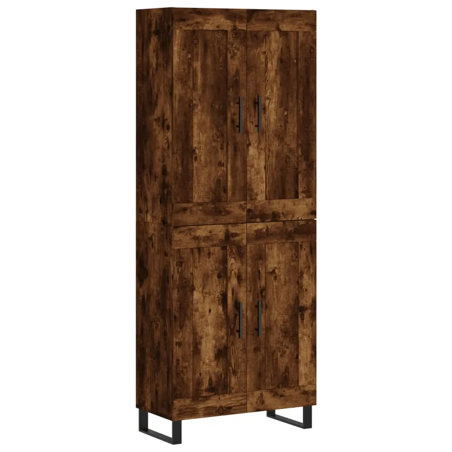 Buffet haut Chêne fumé 69,5x34x180 cm Bois d'ingénierie - 2