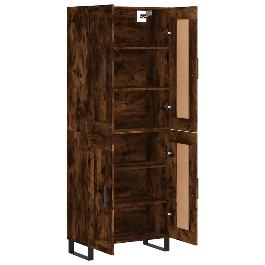 Buffet haut Chêne fumé 69,5x34x180 cm Bois d'ingénierie - 4