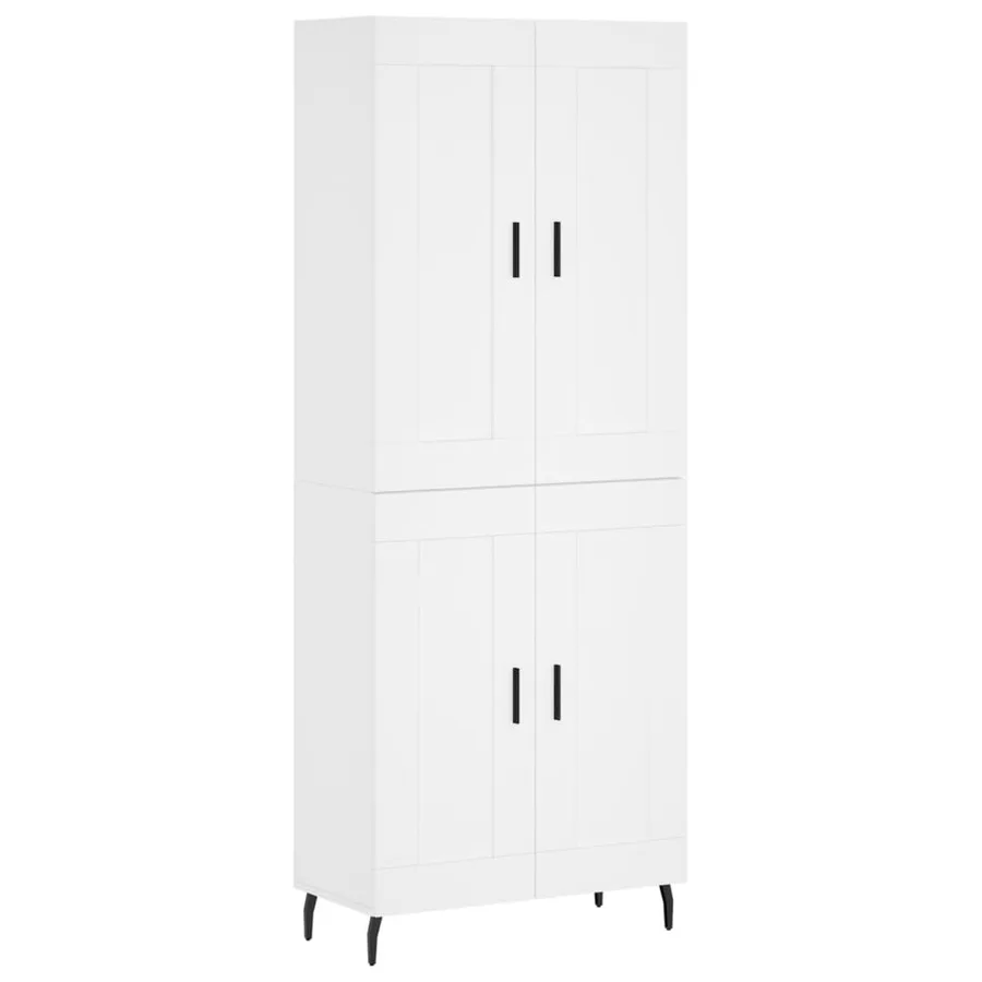 Buffet haut Blanc 69,5x34x180 cm Bois d'ingénierie - 2