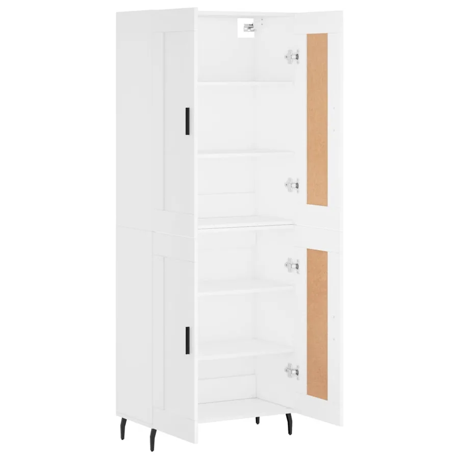 Buffet haut Blanc 69,5x34x180 cm Bois d'ingénierie - 4