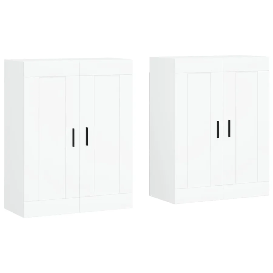Armoires murales 2 pcs blanc bois d'ingénierie - 2