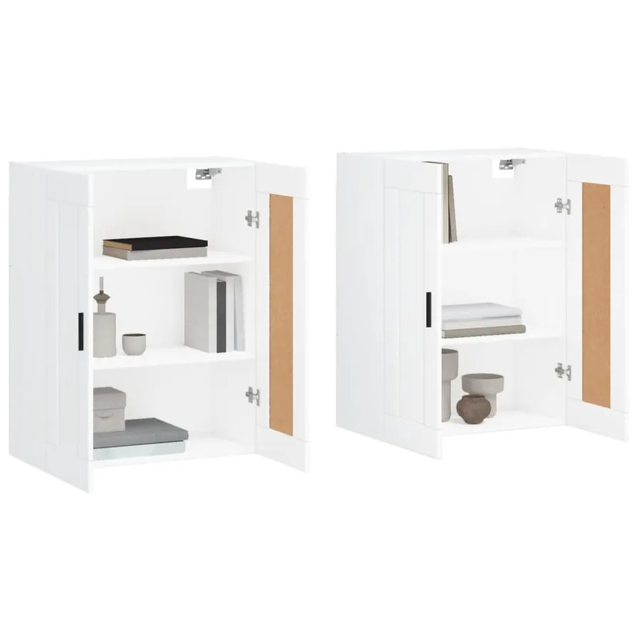 Armoires murales 2 pcs blanc bois d'ingénierie - 3