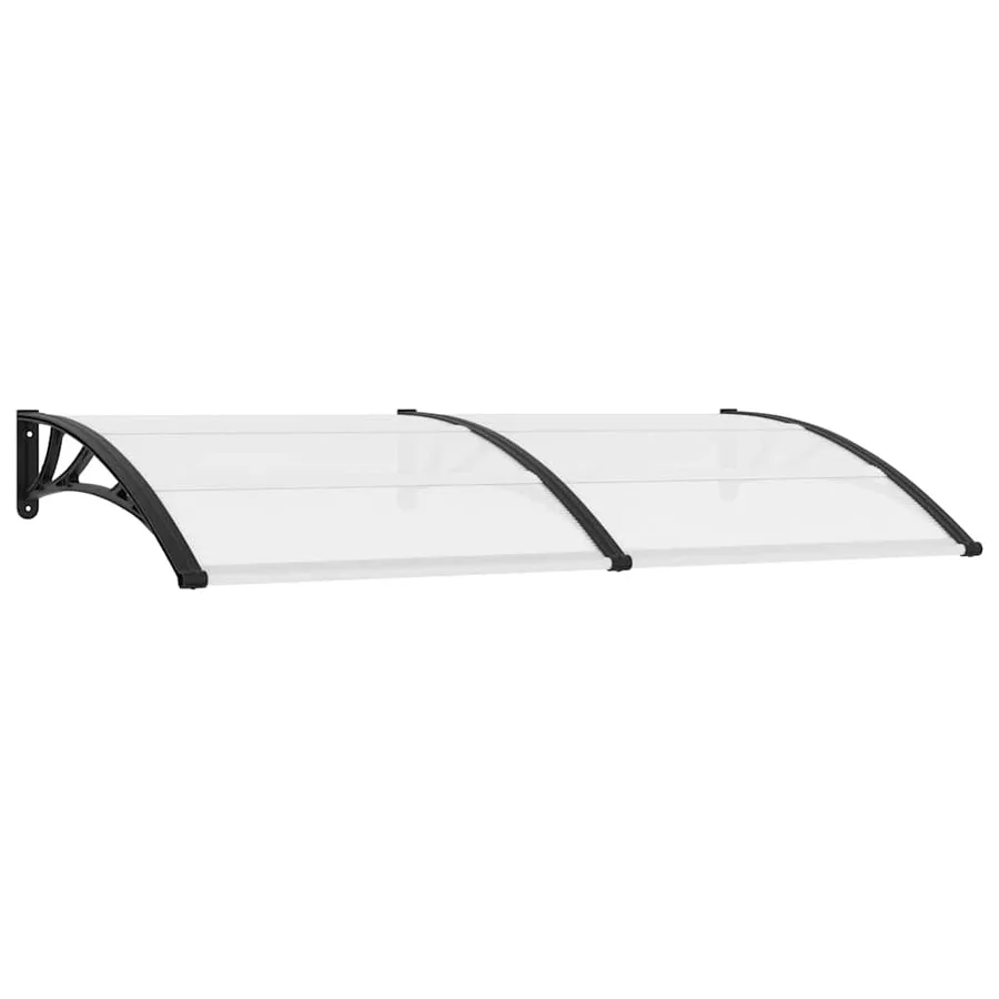 Auvent de porte Noir et transparent 200x75 cm PC - 2