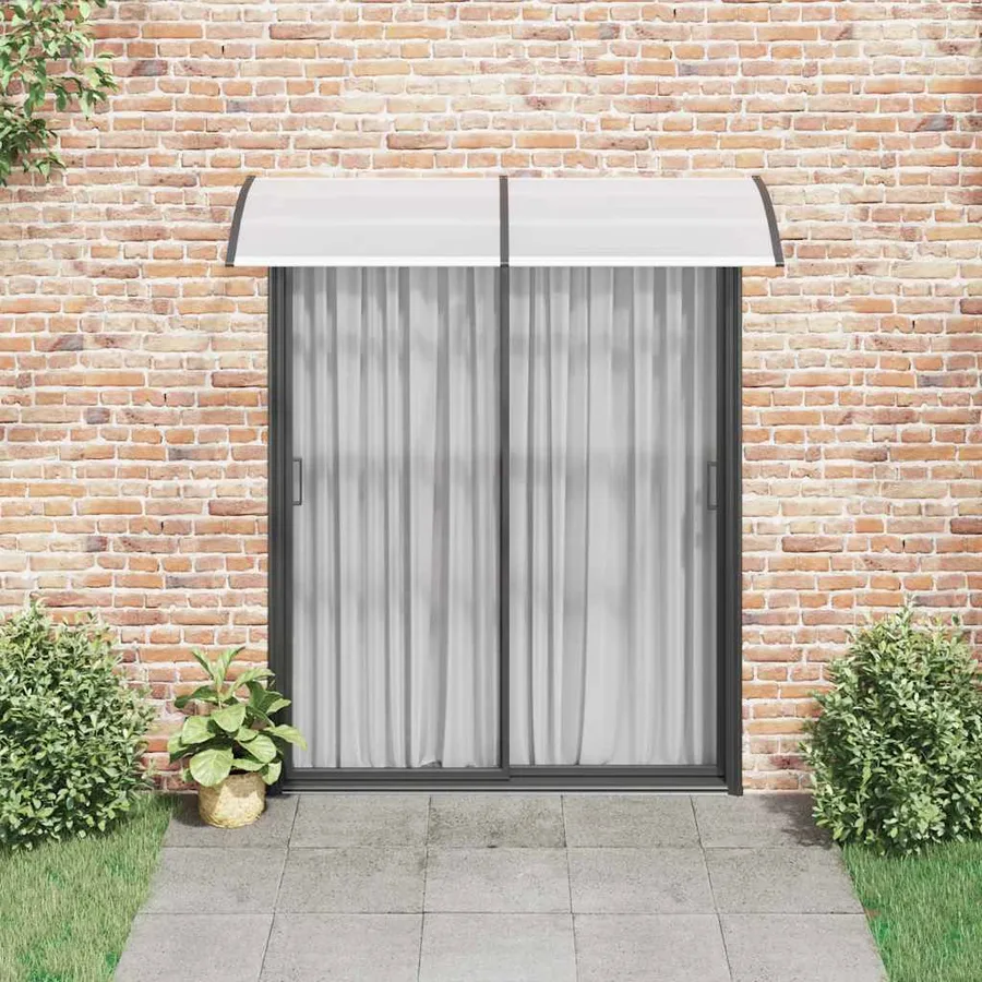 Auvent de porte Noir et transparent 200x75 cm PC - 3