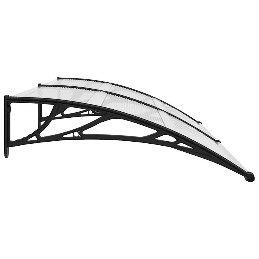 Auvent de porte Noir et transparent 200x75 cm PC - 5