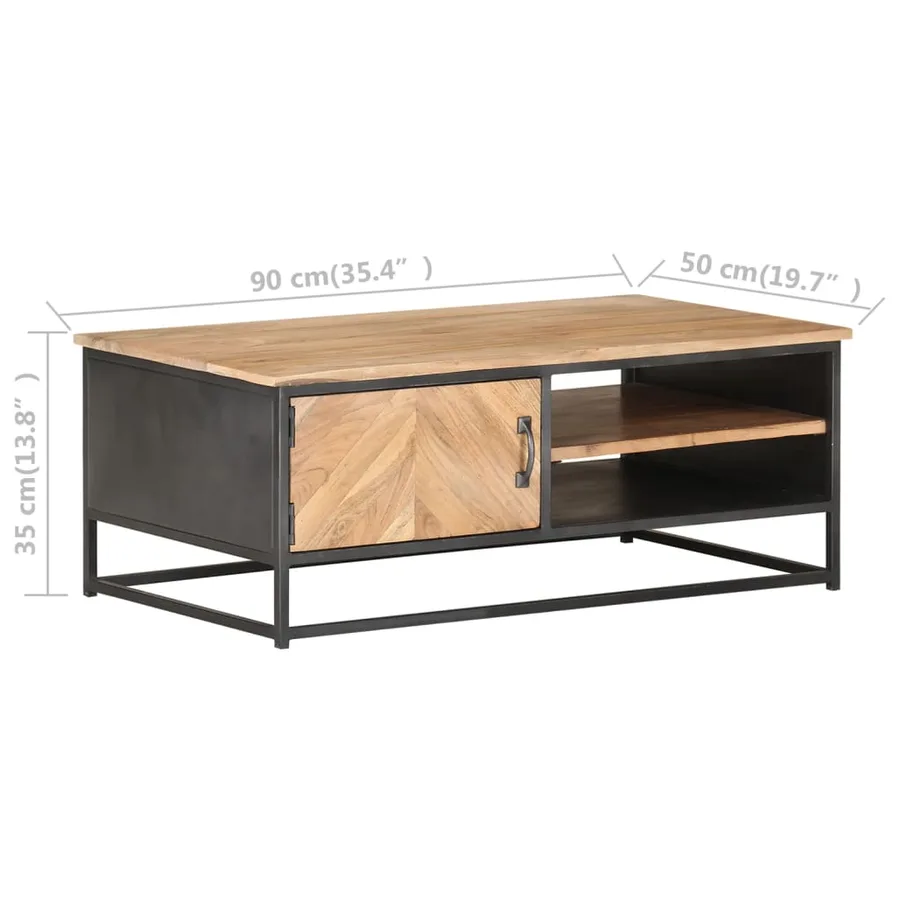 Table basse 90x50x35 cm Bois d'acacia massif - 7