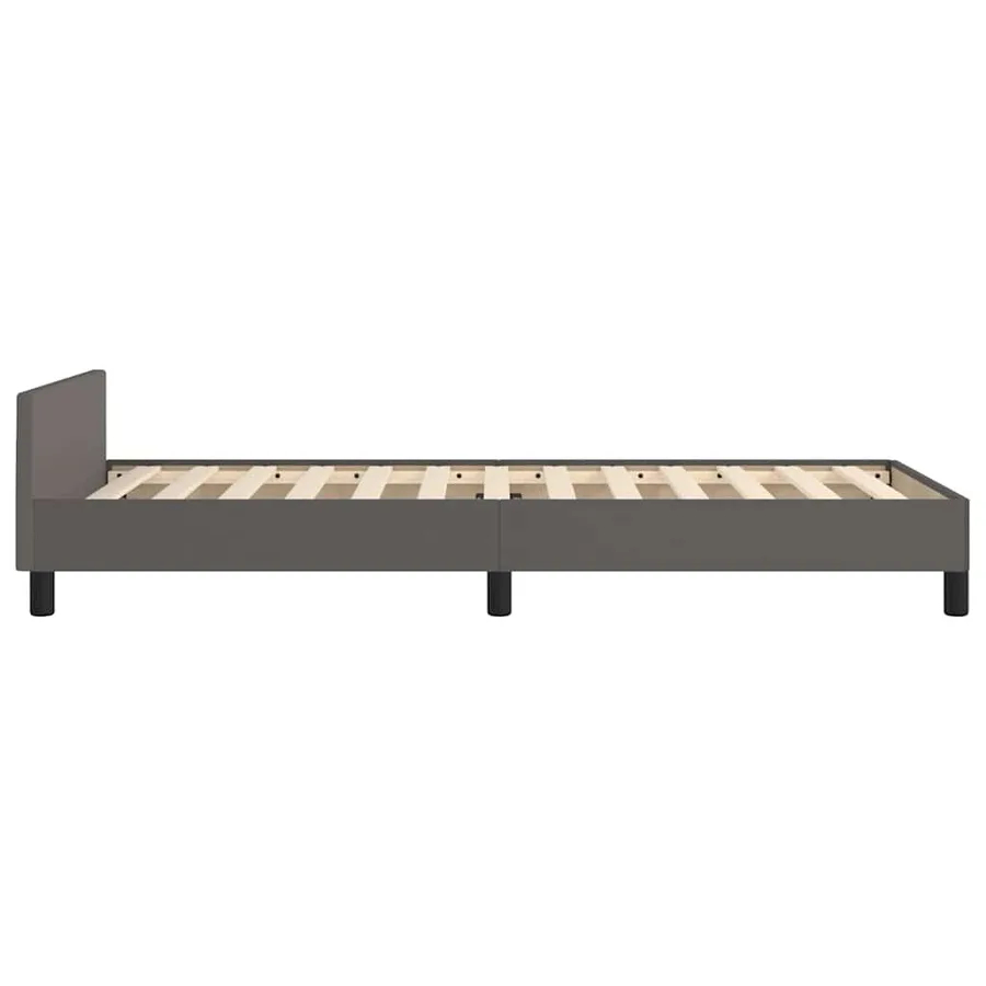 Cadre de lit avec tête de lit sans matelas gris 100x200 cm - 6