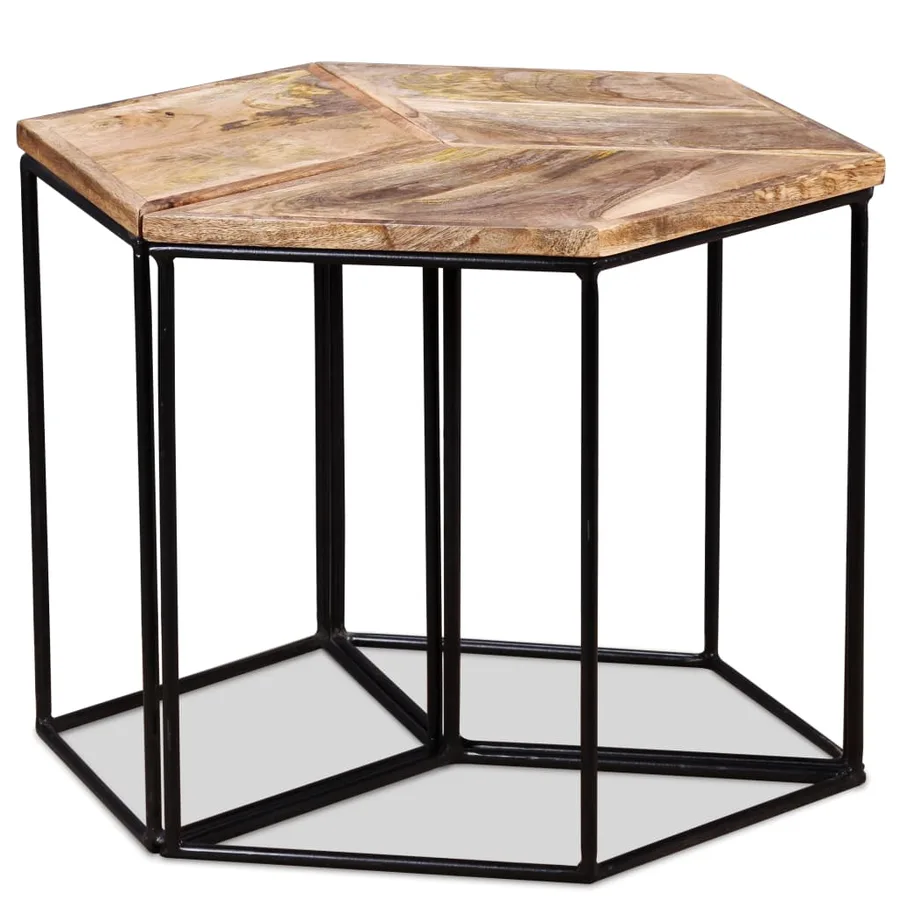 Table basse Bois de manguier massif 56x48x40 cm - 2