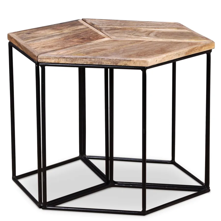 Table basse Bois de manguier massif 56x48x40 cm - 3