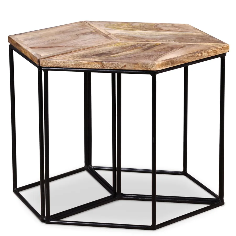 Table basse Bois de manguier massif 56x48x40 cm - 5
