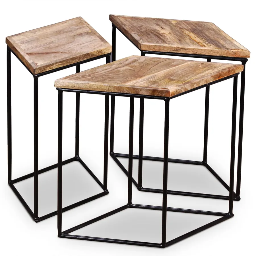 Table basse Bois de manguier massif 56x48x40 cm - 6