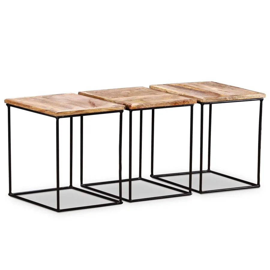 Table basse Bois de manguier massif 56x48x40 cm - 7