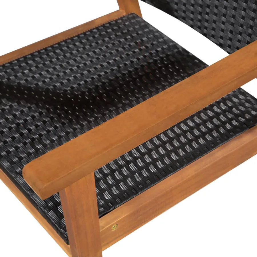 Ensemble à manger d'extérieur 5 pcs Résine tressée Noir marron - 5
