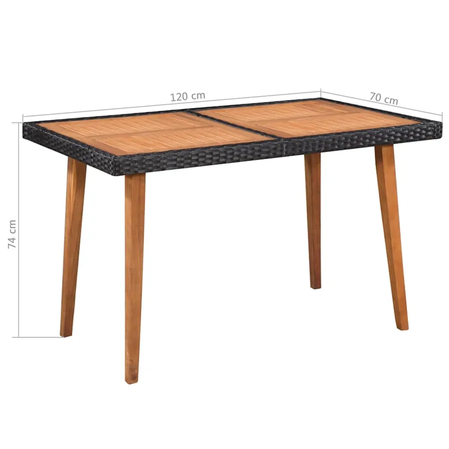Ensemble à manger d'extérieur 5 pcs Résine tressée Noir marron - 6