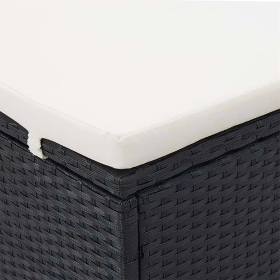Transat à 2 places avec coussin Résine tressée Noir - 7