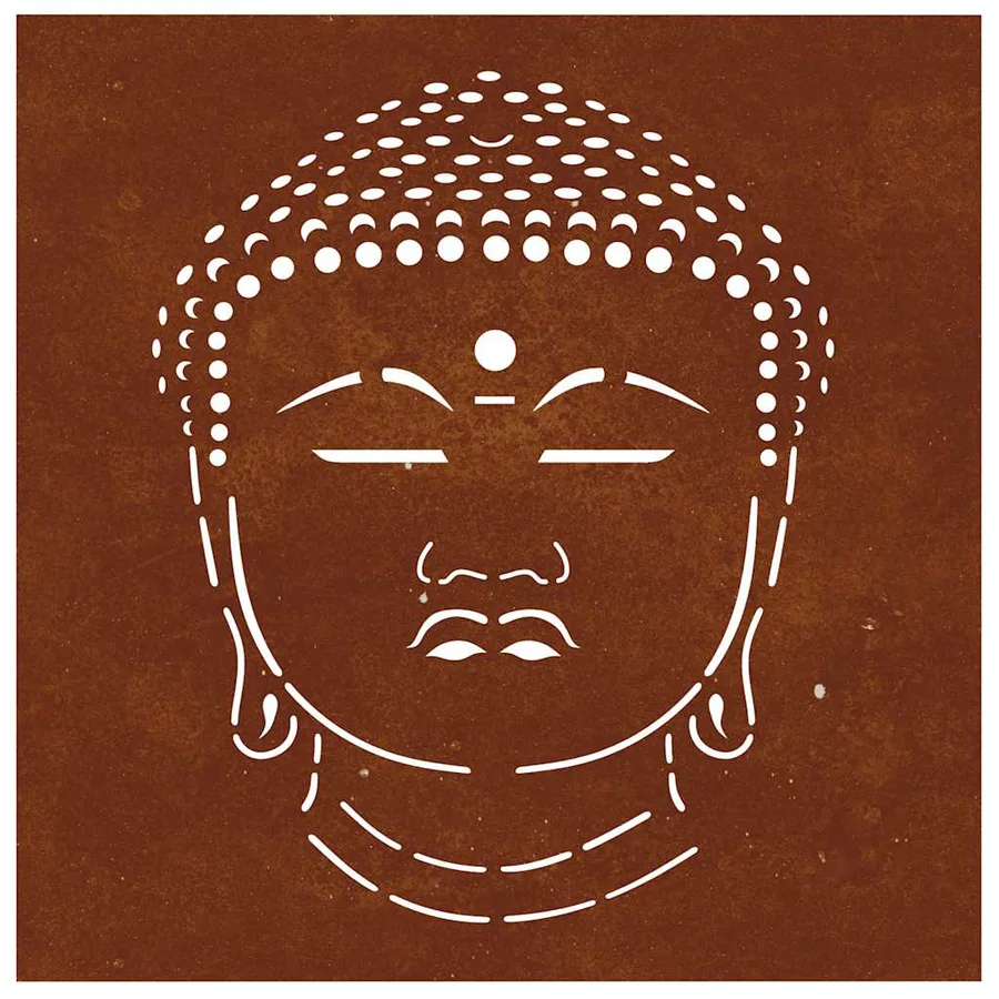 Décoration murale jardin 55x55 cm motif de tête de bouddha - 4