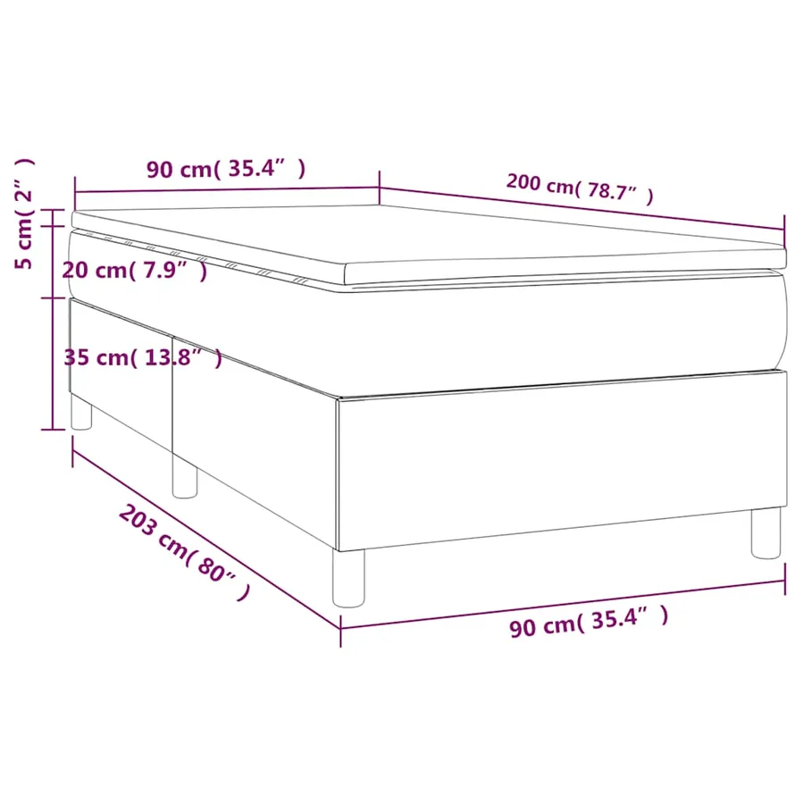 Sommier à lattes de lit avec matelas Vert foncé 90x200 cm - 10