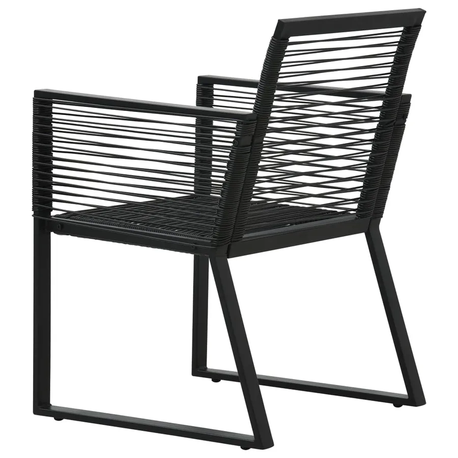 Ensemble à manger d'extérieur 5 pcs Rotin PVC Noir - 10