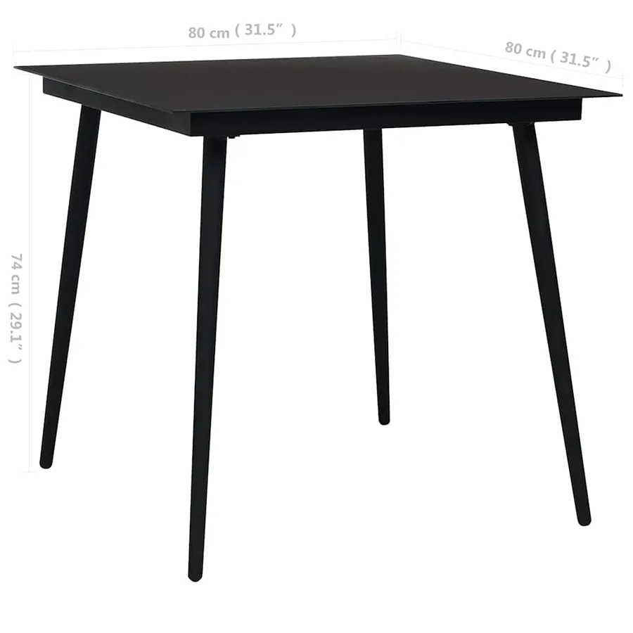Ensemble à manger d'extérieur 5 pcs Rotin PVC Noir - 12