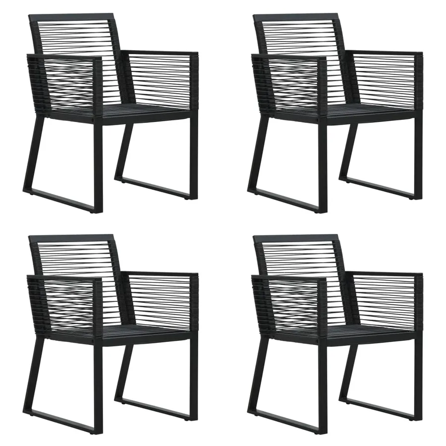 Ensemble à manger d'extérieur 5 pcs Rotin PVC Noir - 6