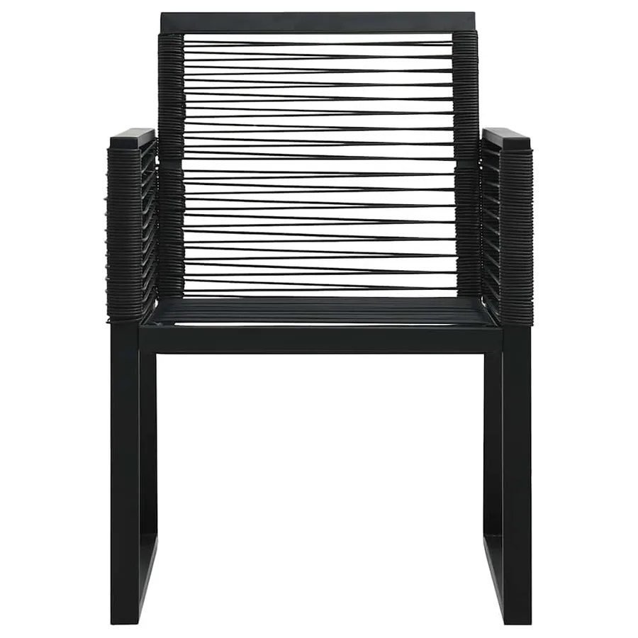 Ensemble à manger d'extérieur 5 pcs Rotin PVC Noir - 8