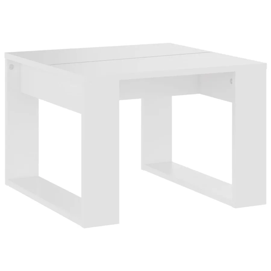 Table d'appoint Blanc 50x50x35 cm Bois d’ingénierie - 2