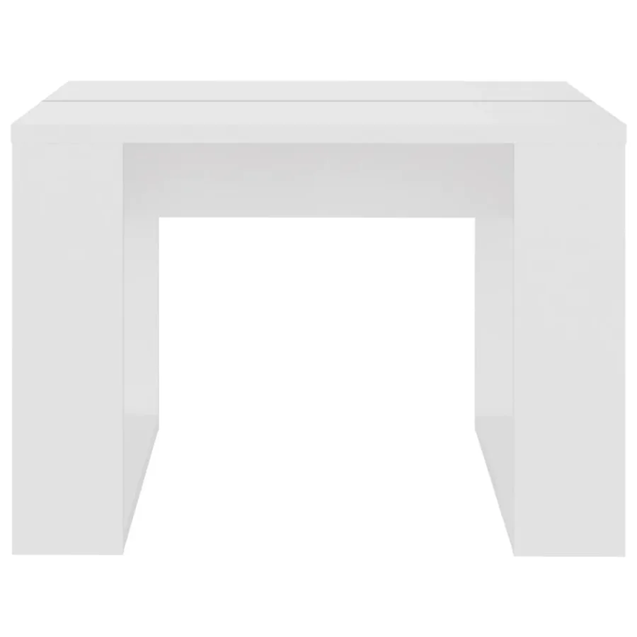 Table d'appoint Blanc 50x50x35 cm Bois d’ingénierie - 4