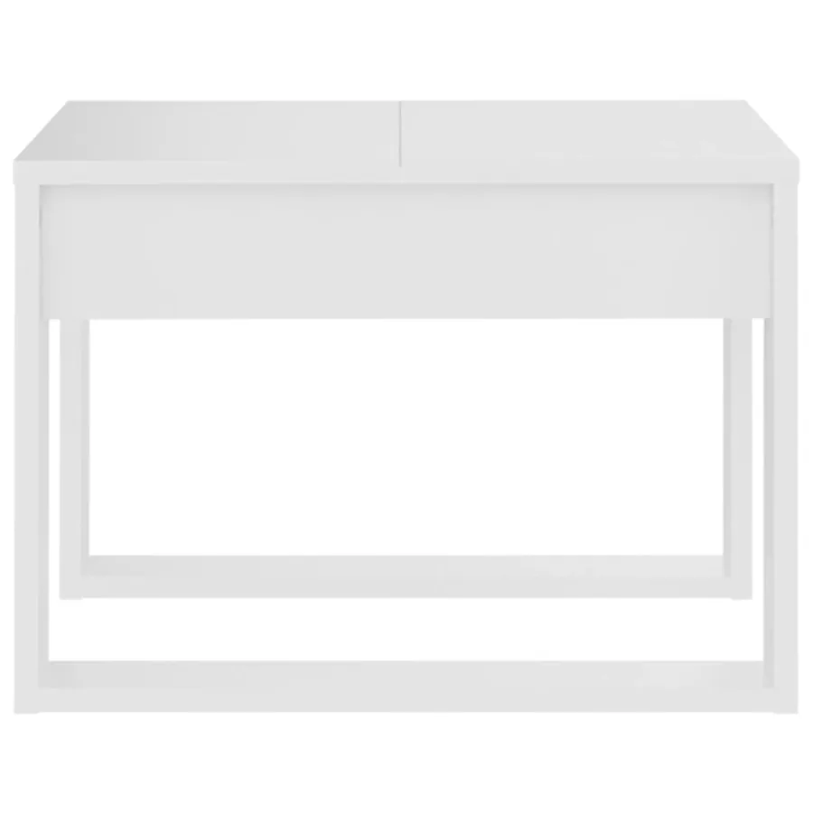 Table d'appoint Blanc 50x50x35 cm Bois d’ingénierie - 5