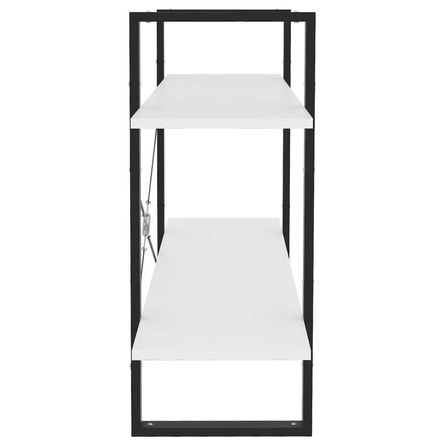 Bibliothèque à 2 niveaux blanc 100x30x70 cm bois d'ingénierie - 6