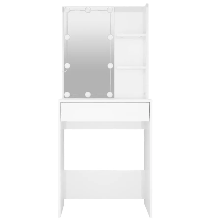 Coiffeuse avec LED Blanc brillant 60x40x140 cm - 5