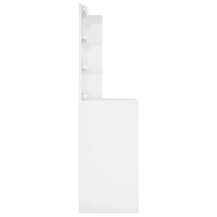 Coiffeuse avec LED Blanc brillant 60x40x140 cm - 6