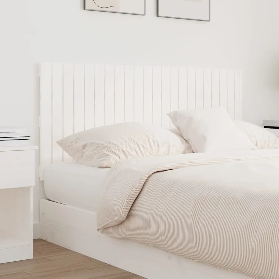 Tête de lit murale Blanc 140x3x60 cm Bois massif de pin - 3