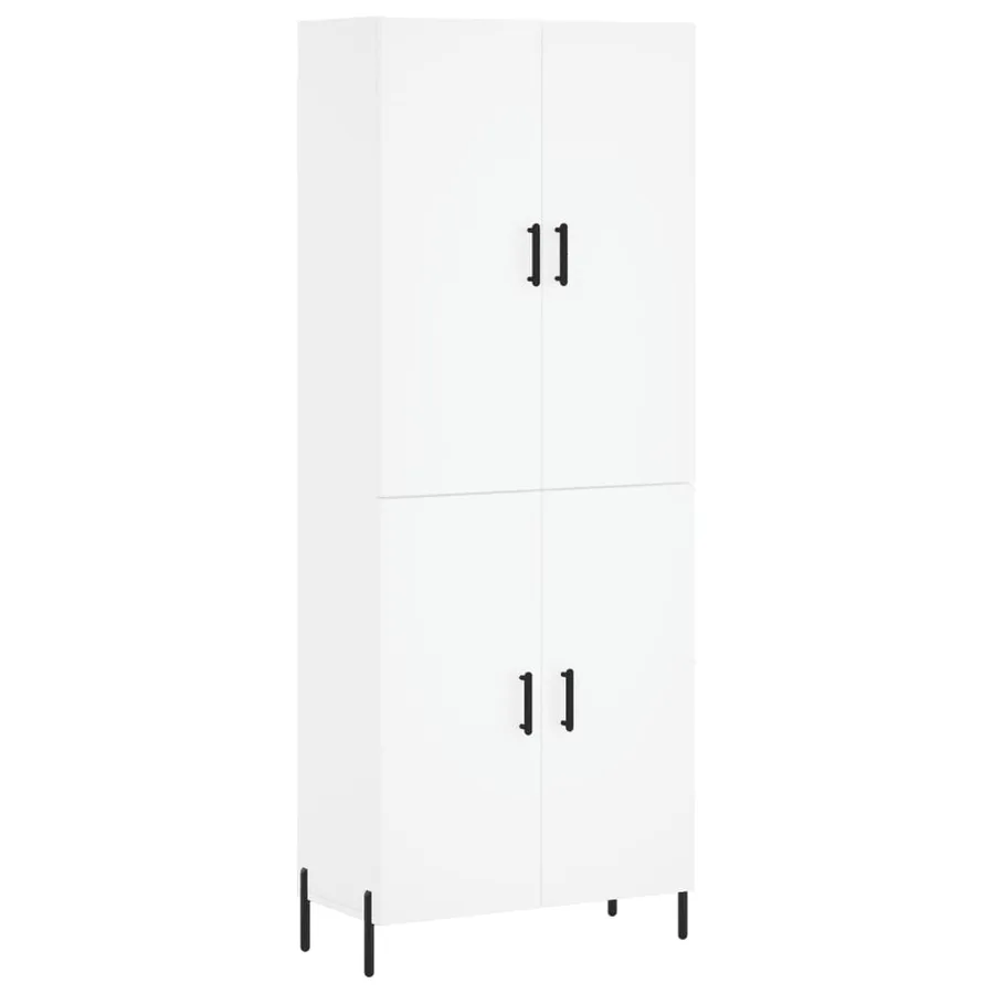 Buffet haut Blanc 69,5x34x180 cm Bois d'ingénierie - 2