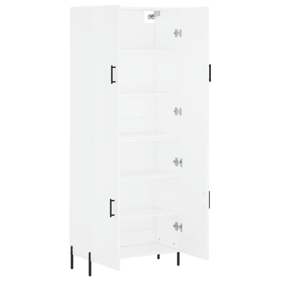 Buffet haut Blanc 69,5x34x180 cm Bois d'ingénierie - 4
