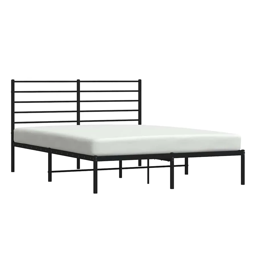 Cadre de lit métal sans matelas avec tête de lit noir 120x190cm - 5
