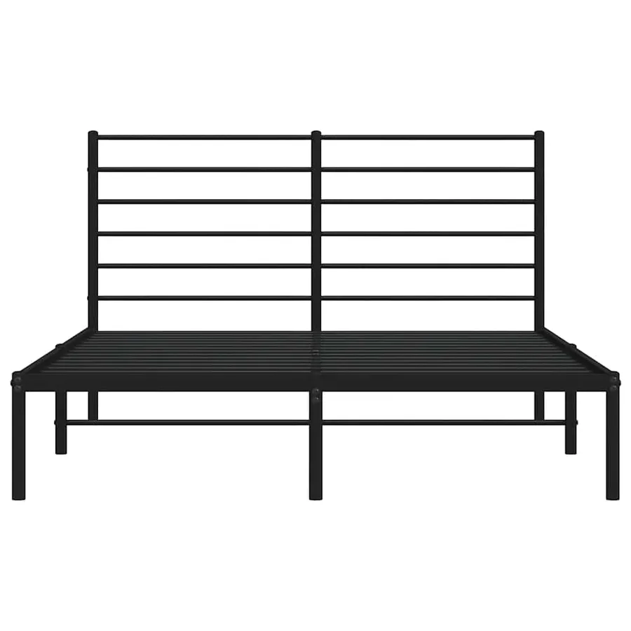 Cadre de lit métal sans matelas avec tête de lit noir 120x190cm - 6
