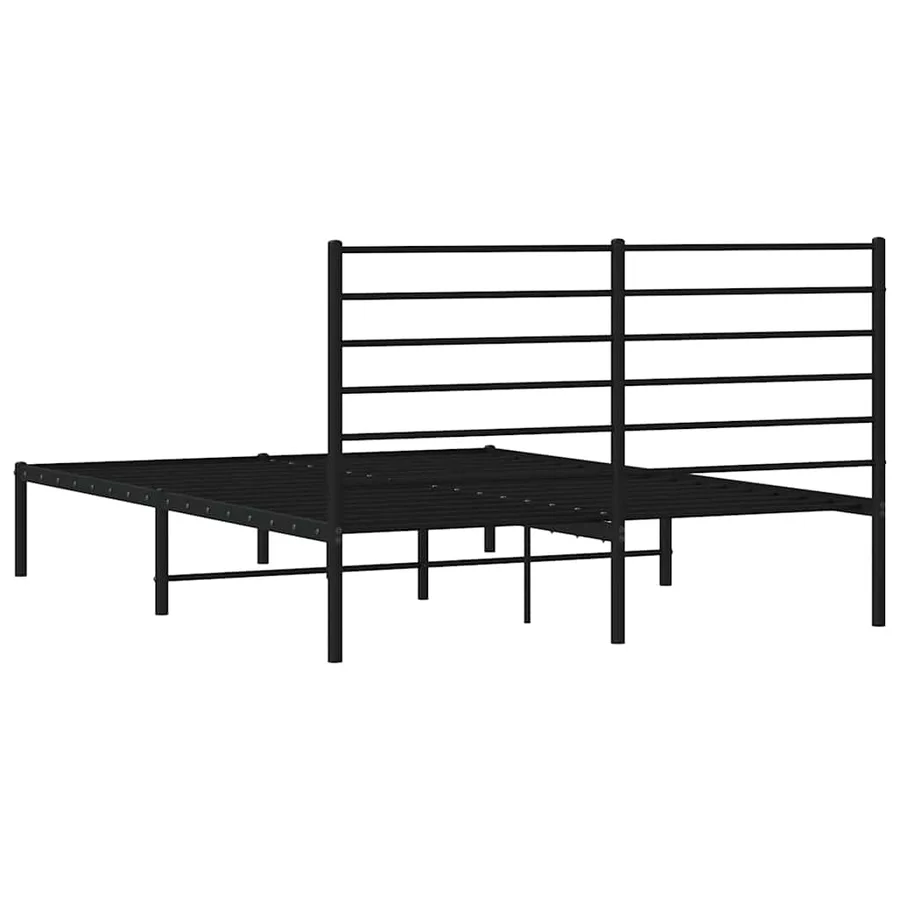 Cadre de lit métal sans matelas avec tête de lit noir 120x190cm - 8