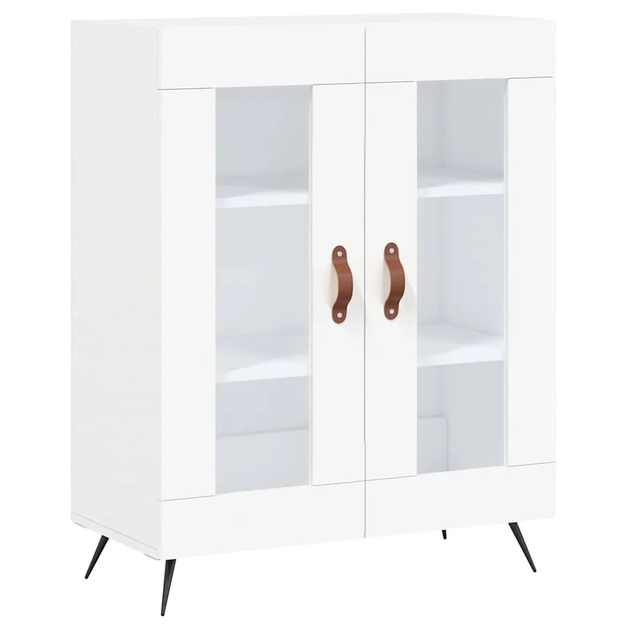 Buffet haut Blanc 69,5x34x180 cm Bois d'ingénierie - 6