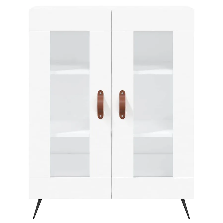 Buffet haut Blanc 69,5x34x180 cm Bois d'ingénierie - 7