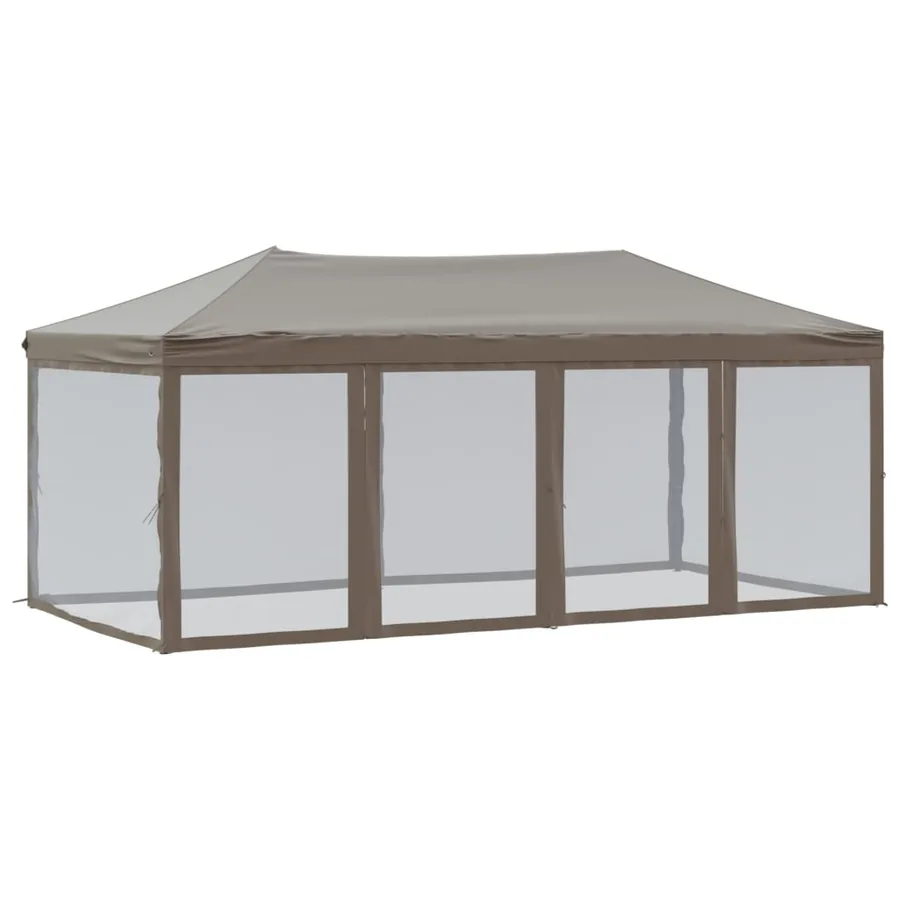 Tente de réception pliable avec parois Taupe 3x6 m - 2